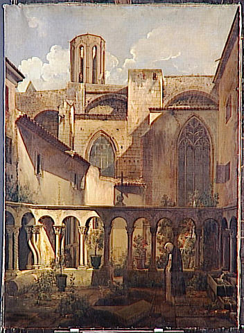 Vue intérieure du cloître Saint-Sauveur à Aix-en-Provence, 1829, Auguste de Forbin