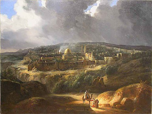 Vue de Jérusalem, prise de la vallée de Josaphat, 1825, Auguste de Forbin