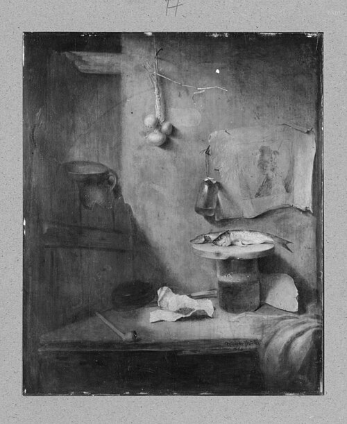 Still Life with Beer, Herring and Pipe, 1660, Christopher Paudiß