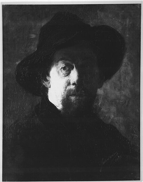 Bildnis eines Mannes mit Schlapphut, 1877, Julius Adam