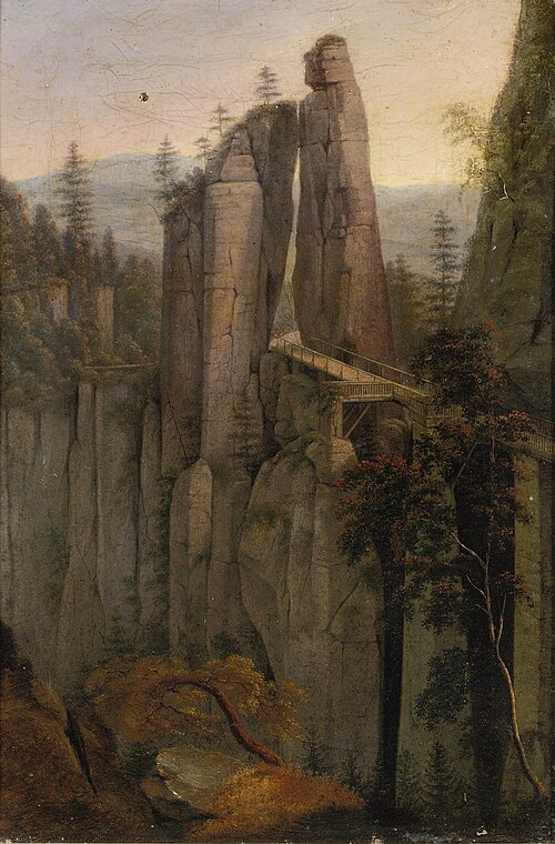 A bridge in the Sächsische Schweiz, , Ernst Ferdinand Oehme
