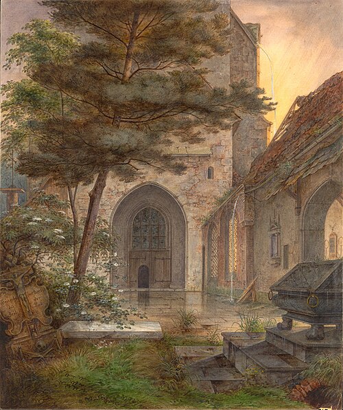 A Portal of a Church, 1850, Ernst Ferdinand Oehme