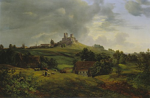 Stolpen, Gesamtansicht, 1840, Ernst Ferdinand Oehme