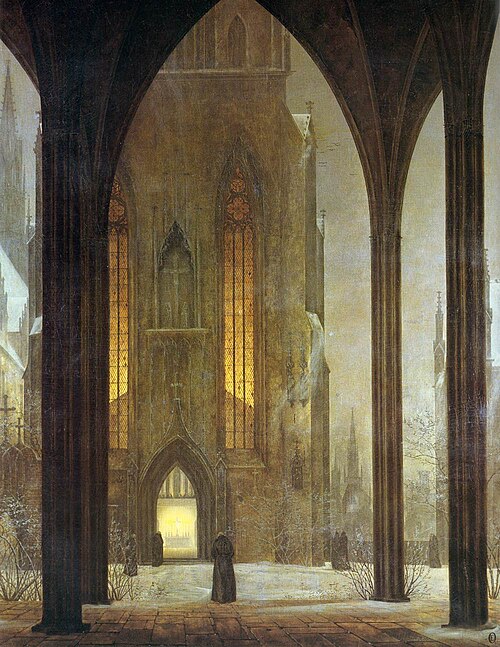 Cathedral in Winter, 1821, Ernst Ferdinand Oehme