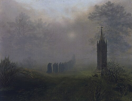 Procession in the Fog, 1828, Ernst Ferdinand Oehme