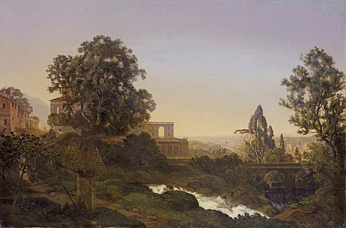 Villa d'Este in Tivoli, 1833, Ernst Ferdinand Oehme