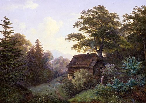 The Watermill, 1844, Ernst Ferdinand Oehme