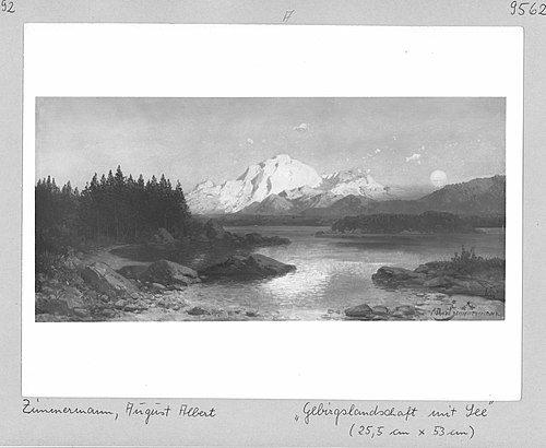 Mountain-landscape with lake, 1855, Albert Zimmermann