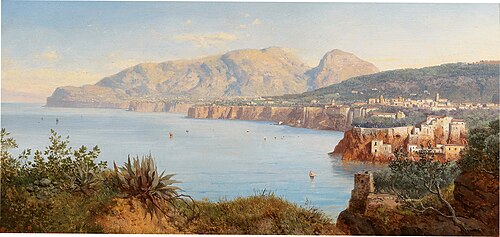 Coastal landscape in Sorrento near Naples, 1888, Albert Zimmermann