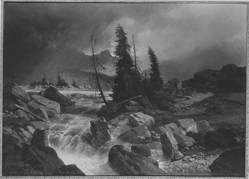 Gebirgslandschaft vor dem Sturm, 1855, Albert Zimmermann
