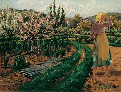 Mädchen im Obstgarten, 1890, Theodor von Hörmann