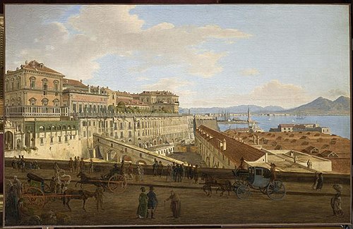 Palais Royal de Naples, côté de l'arsenal, 1814, Joseph Rebell