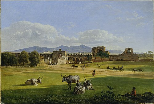 Die Porta San Giovanni gegen Frascati, 1820, Joseph Rebell