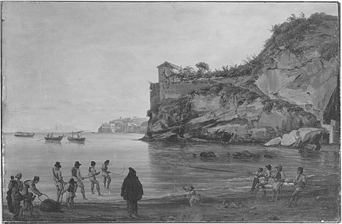 Blick von Posilippo auf Ischia, 1821, Josef Rebell