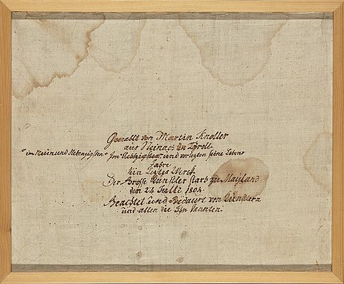 Beschriftete Leinwand zu Inv.Nr. 14910, 1764, Martin Knoller