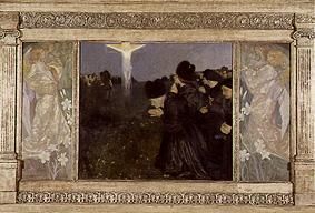 Karfreitag - Anbetung des Kreuzes (Triptychon), 1895, Julius Exter