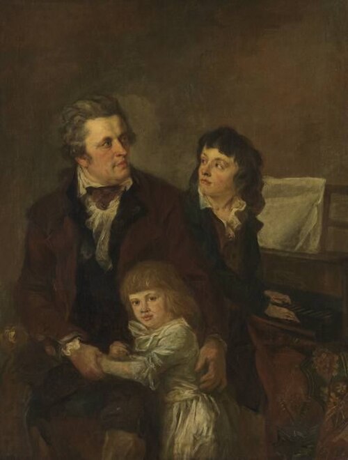 Buchhändler Strobl und seine Kinder, 1790, Johann Georg Edlinger