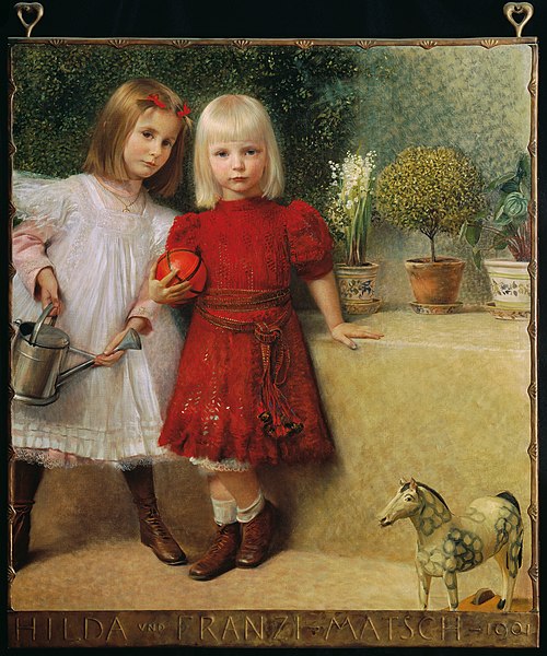 Hilda und Franzi von Matsch, die Kinder des Künstlers, 1901, Franz von Matsch