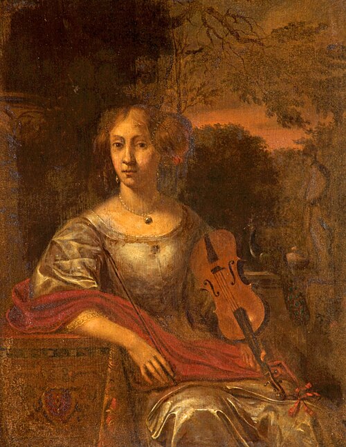 Lady with a Violin, 1700, Eglon van der Neer