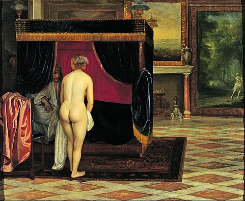 La Femme de Candaule découvre Gygès caché, 1660, Eglon van der Neer