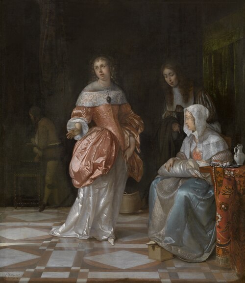 Nursery Visit, 1664, Eglon van der Neer
