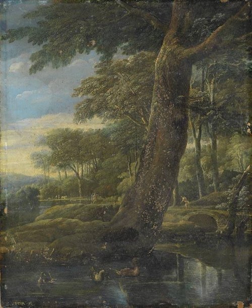 Landscape with river, 1700, Eglon van der Neer