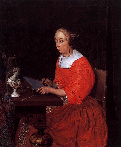 A Lady Drawing, 1665, Eglon van der Neer