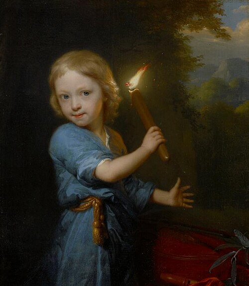 Boy Holding a Torch, 1692, Godfried Schalken