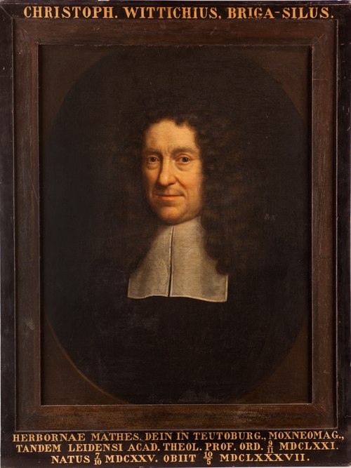Portret van Christophorus Wittichius, hoogleraar Godsgeleerdheid te Leiden, 1601, Godfried Schalken