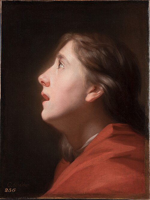 Study of a boy looking up, 1693, Godfried Schalken