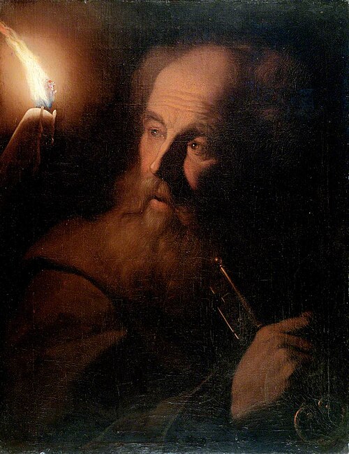 Saint Peter by Candlelight, 1700, Godfried Schalken