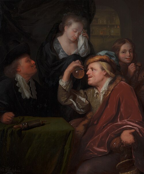 La Consultation médicale, 1680, Godfried Schalken