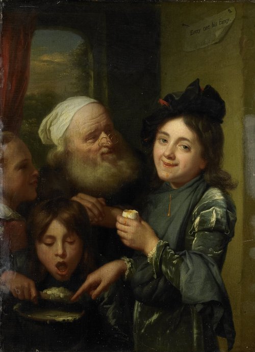 'Every one his fancy', 1670, Godfried Schalken