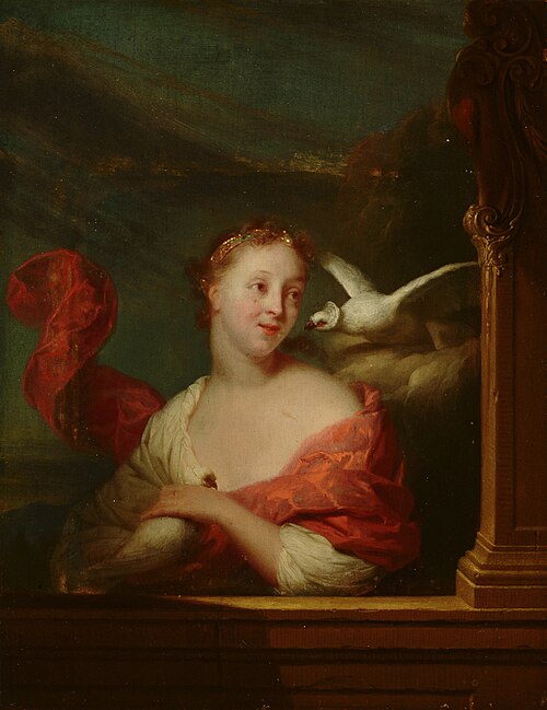Young Woman with Pigeons (Venus?), 1680, Godfried Schalken