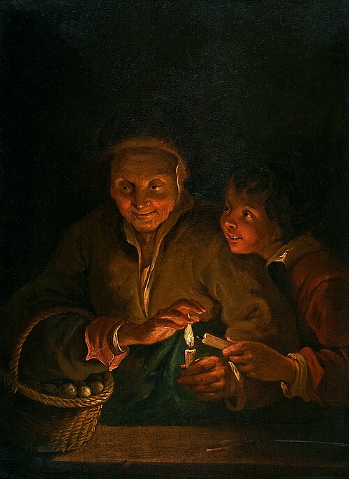 Old Woman and Boy by Candlelight, 1676, Godfried Schalcken