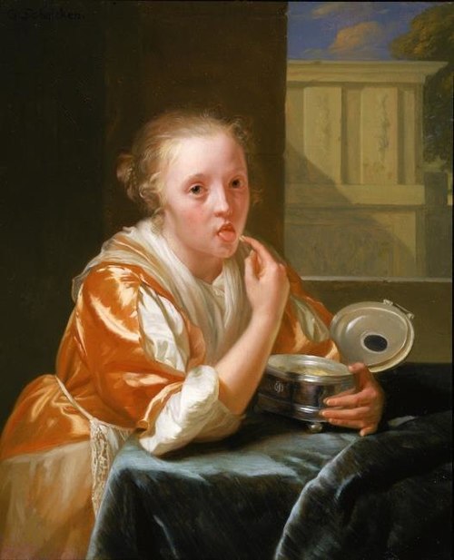 Young Girl Eating Sweets, 1680, Godfried Schalken