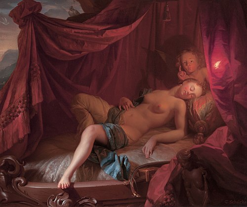 Vénus endormie et Cupidon, 1675, Godfried Schalken