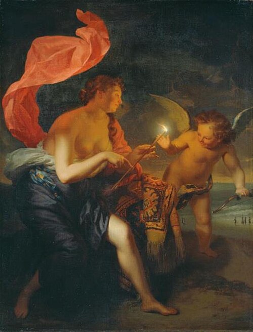 Venus Giving Cupid a Burning Arrow, 1690, Godfried Schalken