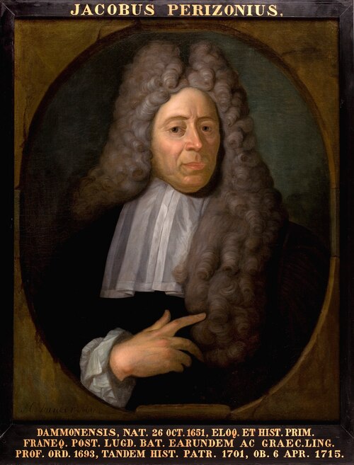 Portret van Jacobus Perizonius, hoogleraar Geschiedenis, Grieks en Welsprekendheid te Leiden, 1601, Carel de Moor