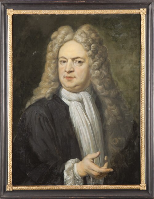 Portret van Johannes Jacobus Rau, hoogleraar Geneeskunde te Leiden, 1723, Carel de Moor