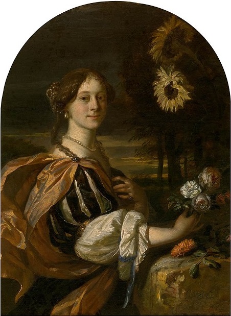 Portrait of a Woman with Sunflowers, 1730, Carel de Moor