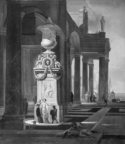 Monument at a Harbour, 1648, Jan Baptist Weenix