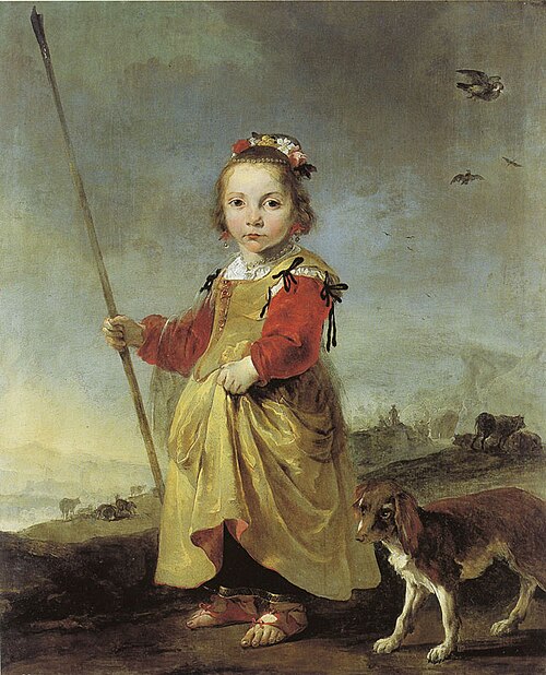Portrait d'une petite fille en bergère, 1650, Jan Baptist Weenix