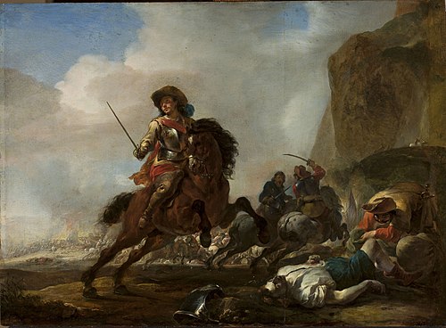 La bataille au pied de la montagne., 1650, Jan Baptist Weenix
