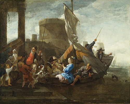 Merry Company on a Ferry, 1649, Jan Baptist Weenix