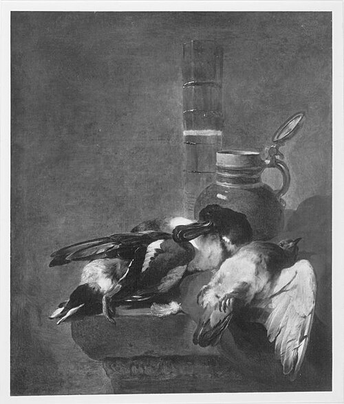 Stillleben mit totem Geflügel, Deckelkrug und Passglas, , Jan Baptist Weenix