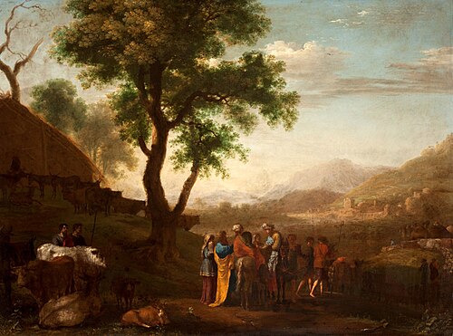 Landscape with an Old Testament scene, 1630, Herman Van Swanevelt