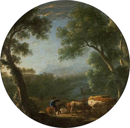Wooded Landscape with a Horseman Driving Cattle, 1644, Herman Van Swanevelt
