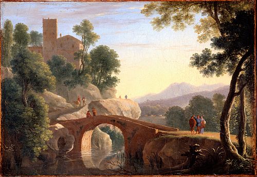 Italian Landscape with Bridge, 1645, Herman Van Swanevelt