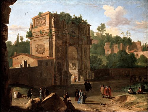 The Arch of Constantine, Rome, 1645, Herman Van Swanevelt
